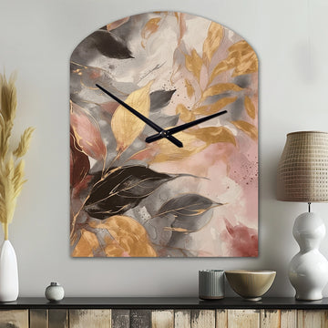 Gold Herb Elixir - Asymmetric Metal Wall Clock